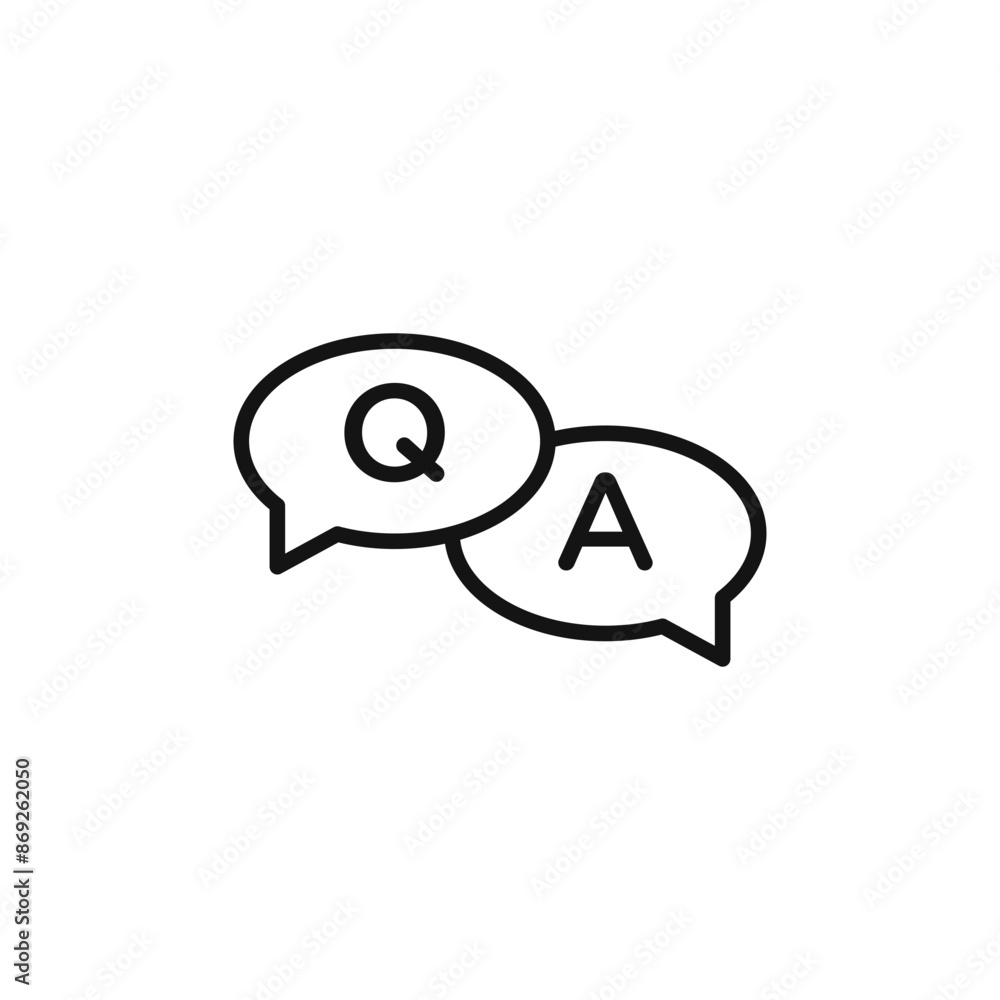 Questions and answers icon logo sign vector outline Questions and answers icon logo sign vector outline