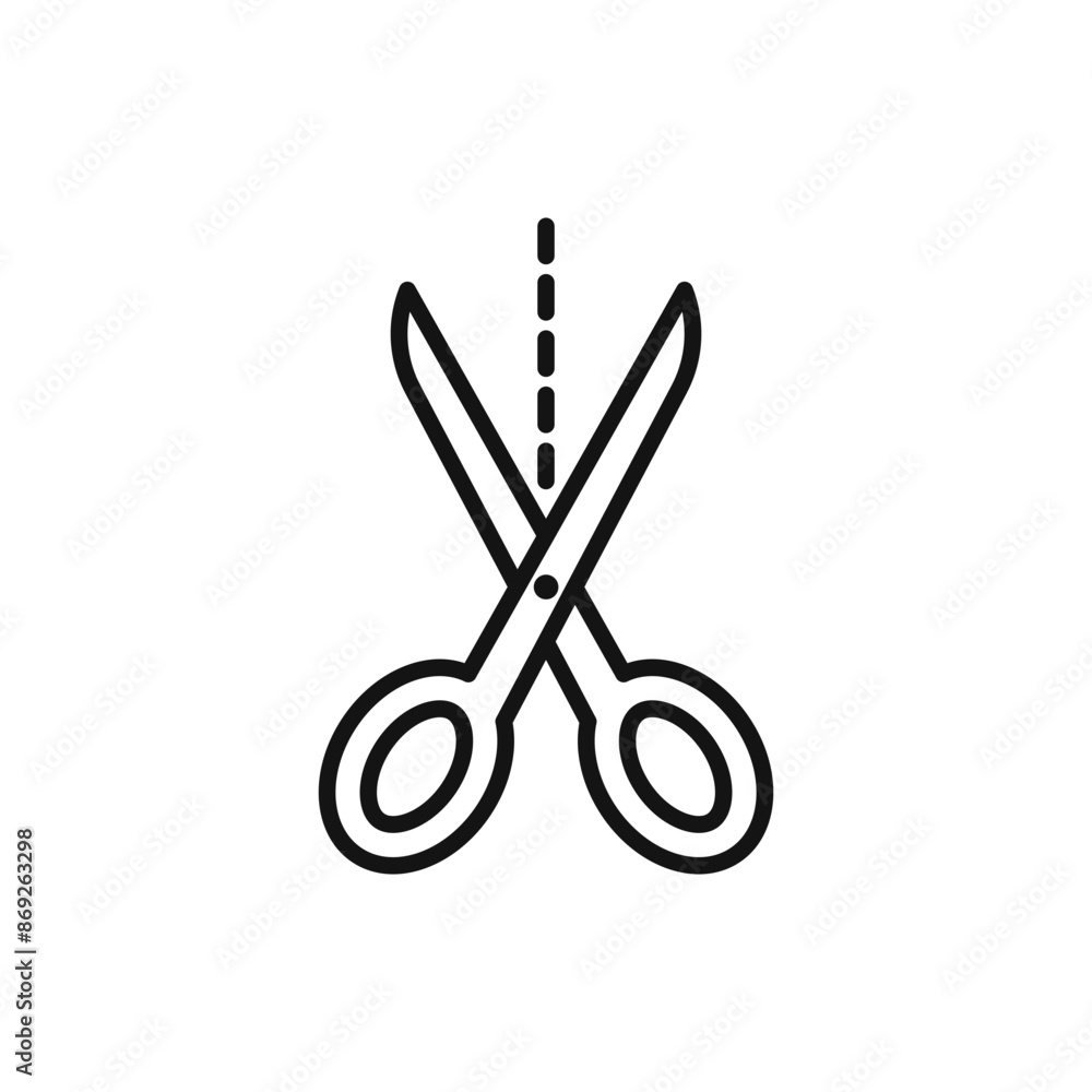 Scissors trim cut icon logo sign vector outline Scissors trim cut icon logo sign vector outline