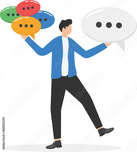 Communication skills and business communication to achieve results, communication or discussion concept, work correspondence, public relations, information transfer, 

