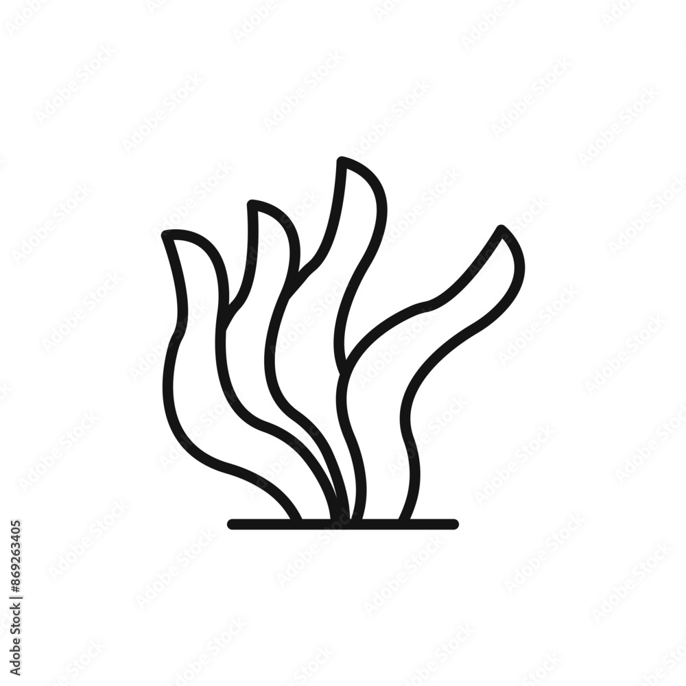 Seaweed icon logo sign vector outline Seaweed icon logo sign vector outline