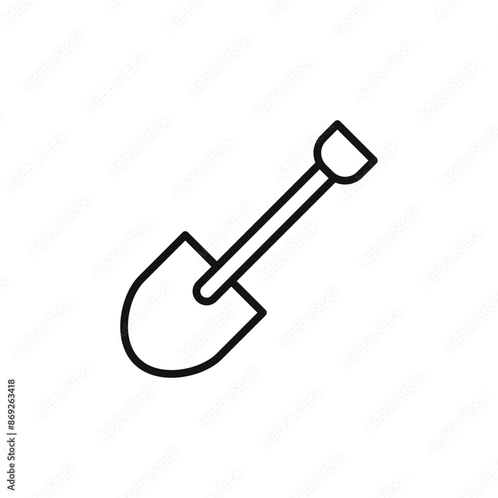 Short spade icon logo sign vector outline Short spade icon logo sign vector outline