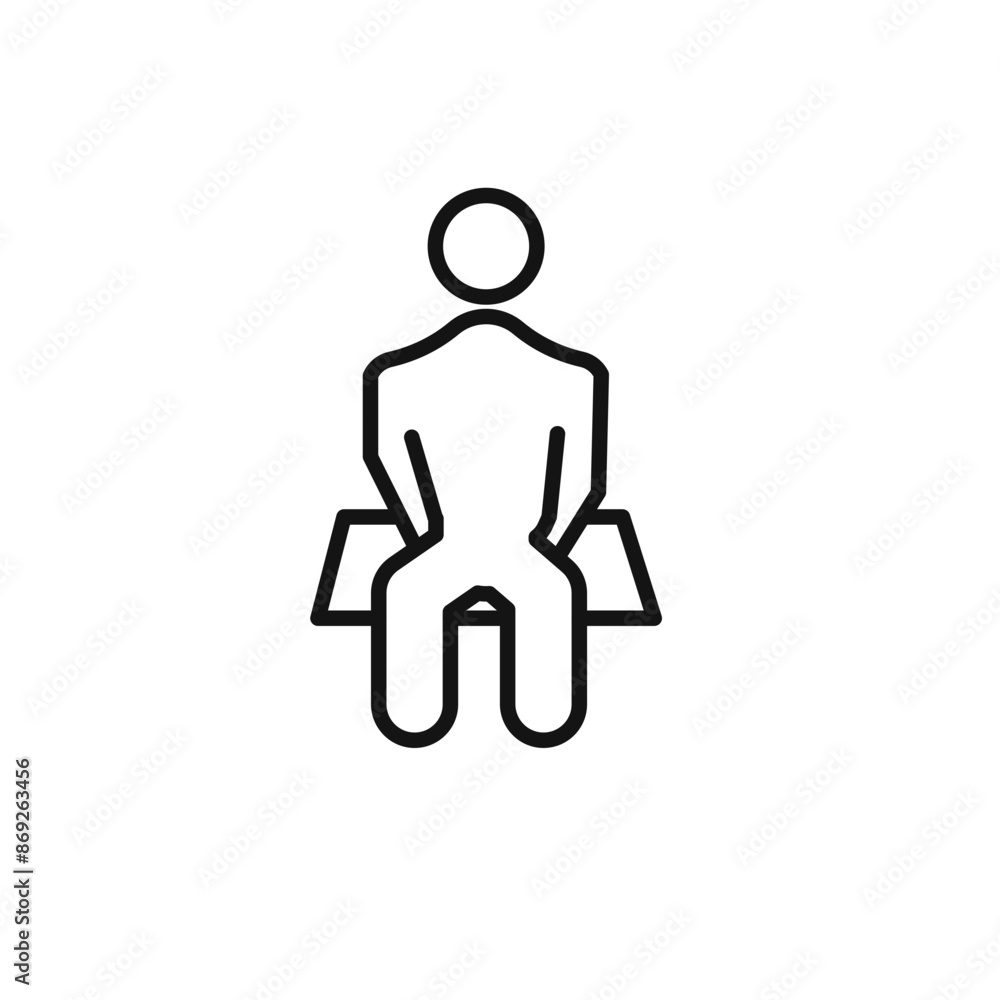 sitting icon logo sign vector outline sitting icon logo sign vector outline