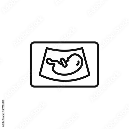 Ultrasonography icon logo sign vector outline