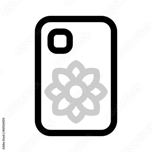 phone case icon with duoline style, perfect for user interface projects photo