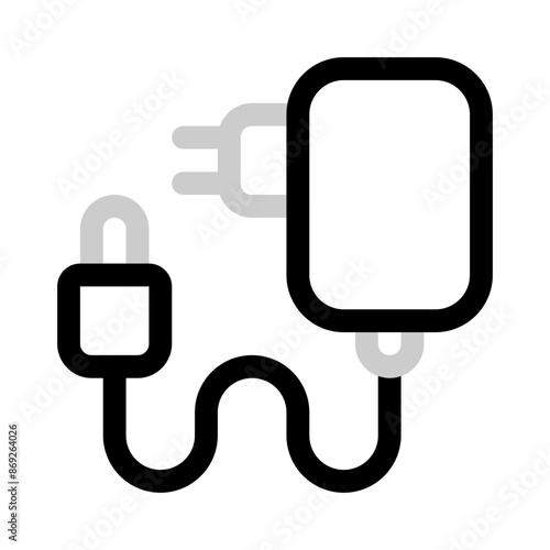 phone charger icon with duoline style, perfect for user interface projects photo