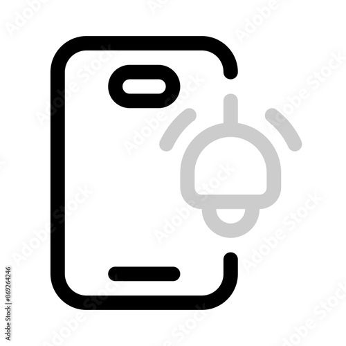 phone alarm icon with duoline style, perfect for user interface projects photo