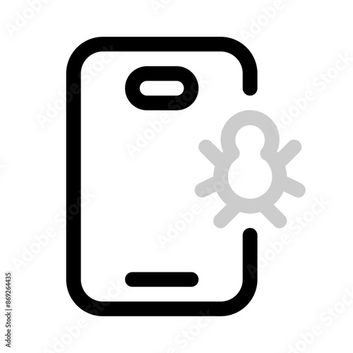 phone virus icon with duoline style, perfect for user interface projects