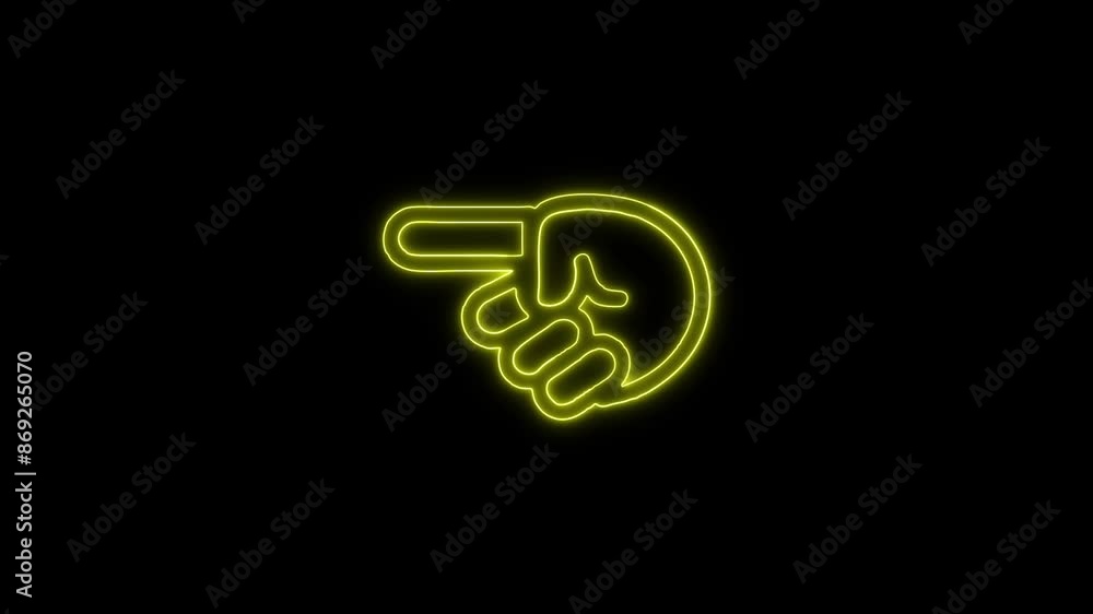 Glowing Neon Hand Finger Left Icon - Animated Linear Symbol, Isolated on Black, 4K Ultra HD Motion Graphic Animation Glowing Neon Hand Finger Left Icon - Animated Linear Symbol, Isolated on Black, 4K Ultra HD Motion Graphic Animation