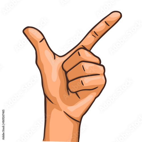 Handdrawn hand check pose illustration