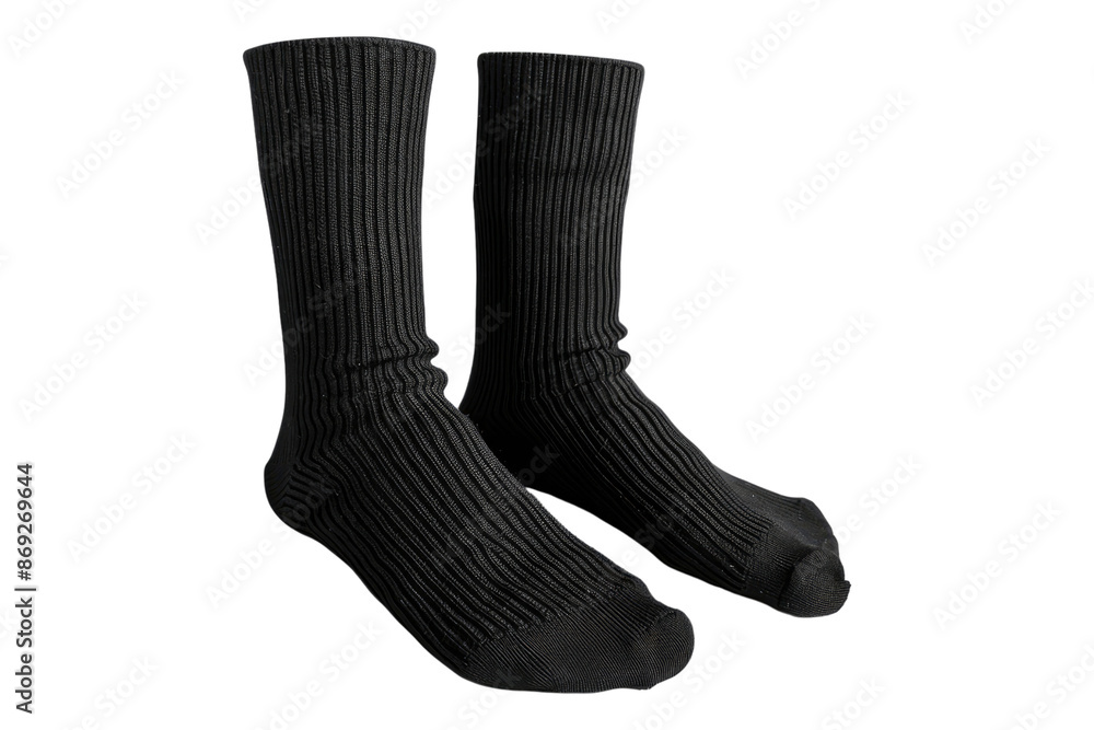 A pair of black socks isolated on transparent background A pair of black socks isolated on transparent background