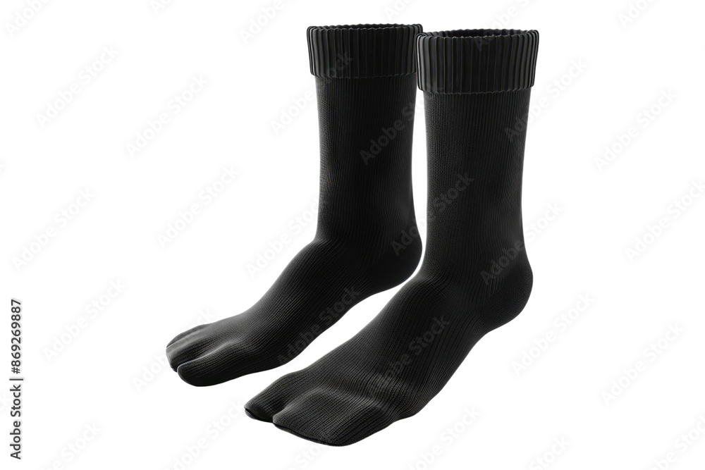 A pair of black socks isolated on transparent background A pair of black socks isolated on transparent background