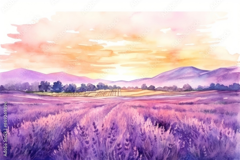 Fototapeta premium Landscape lavender panoramic outdoors. 