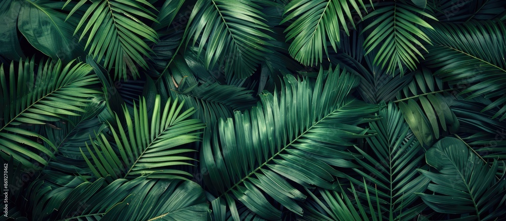 Abstract background with green palm leaf pattern texture, ideal for tropical summer graphic designs with vintage color style and space for copy. Abstract background with green palm leaf pattern texture, ideal for tropical summer graphic designs with vintage color style and space for copy.