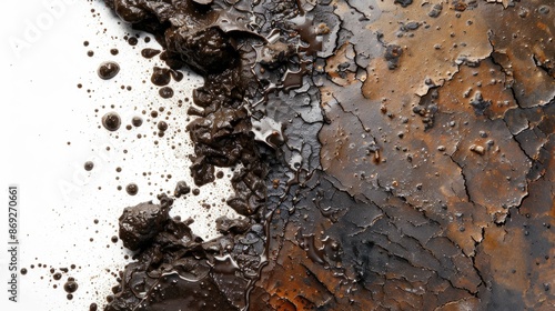 A close-up shot of a rusted metal surface with intricate details