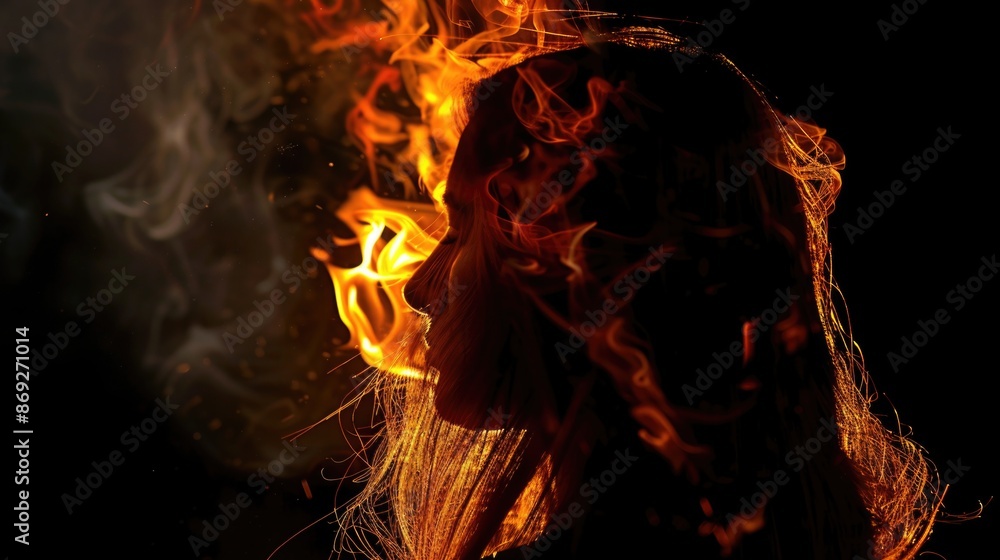 Fototapeta premium A person sitting in front of a warm fire