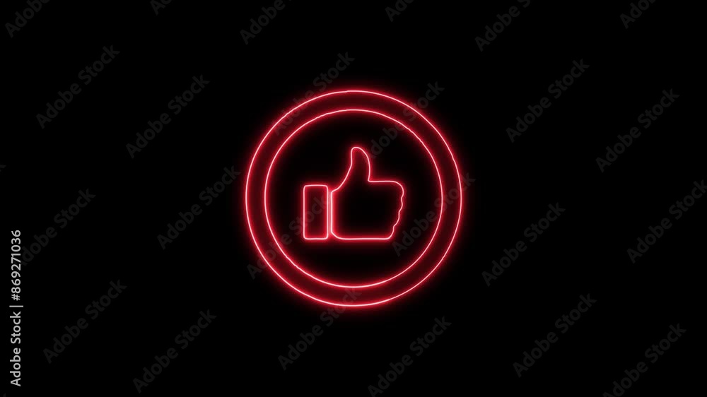 Glowing Neon Like Button Line Icon - Animated Linear Symbol, Isolated on Black, 4K Ultra HD Motion Graphic Animation Glowing Neon Like Button Line Icon - Animated Linear Symbol, Isolated on Black, 4K Ultra HD Motion Graphic Animation