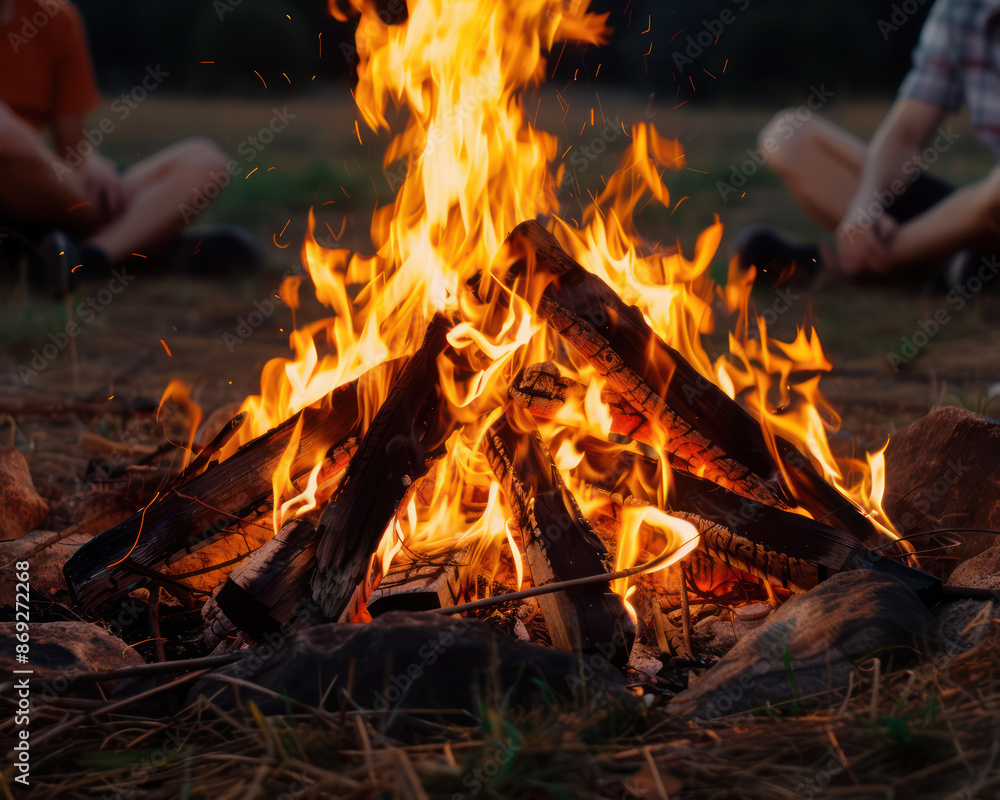 Group of friends enjoying a bonfire with Mexican music during Cinco De Mayo, festive gathering with laughter, dancing, and traditional celebrations under the stars in an outdoor setting Group of friends enjoying a bonfire with Mexican music during Cinco De Mayo, festive gathering with laughter, dancing, and traditional celebrations under the stars in an outdoor setting