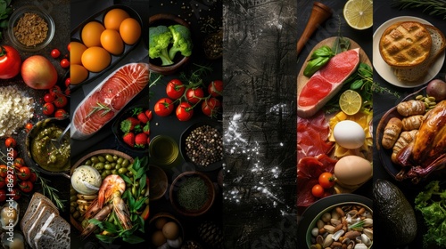 Wallpaper Mural A table filled with diverse foods, ideal for use in depicting a meal or snack scene Torontodigital.ca