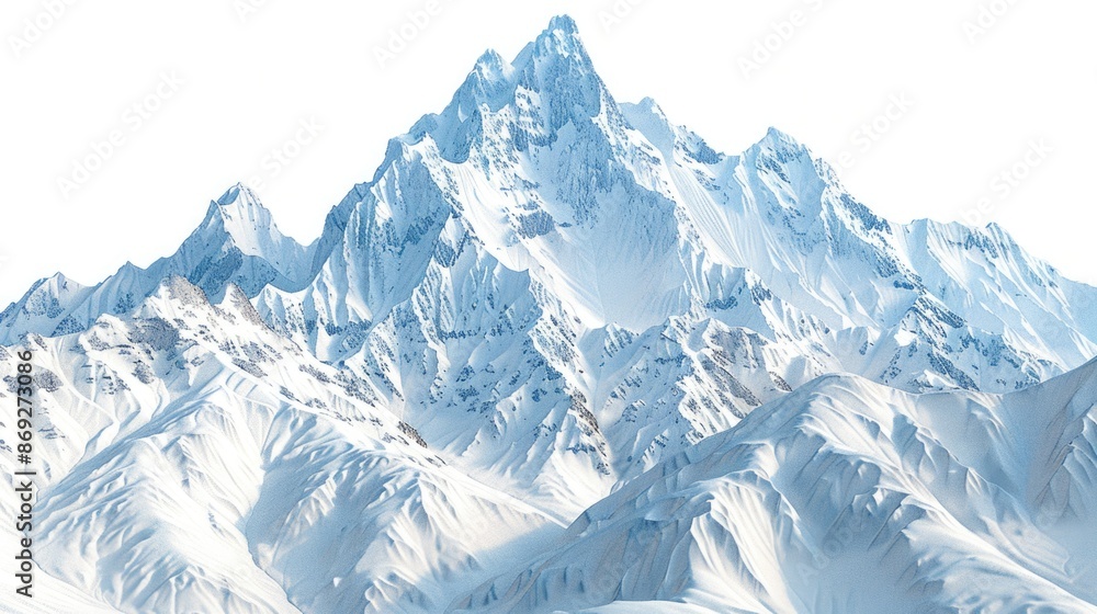 Obraz premium Person skiing on snowy mountain, winter landscape