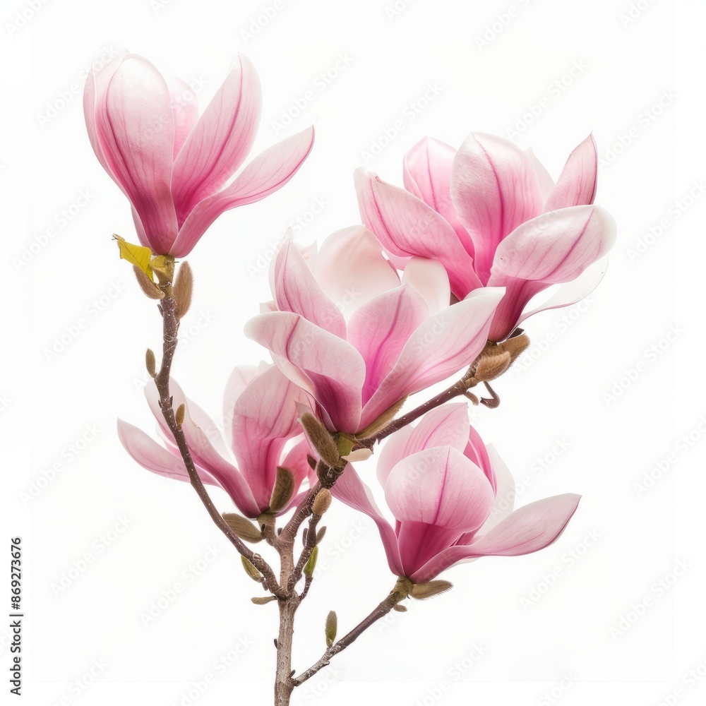 Close Up of a Pink Flower on a White Background Close Up of a Pink Flower on a White Background
