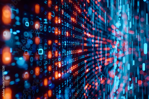 Wallpaper Mural Digital background suitable for various technological operations like neural networks, AI, data encryption, and scientific research. Torontodigital.ca