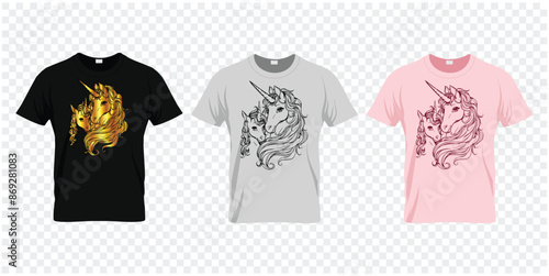 Horse mother and baby, t-shirt mockup