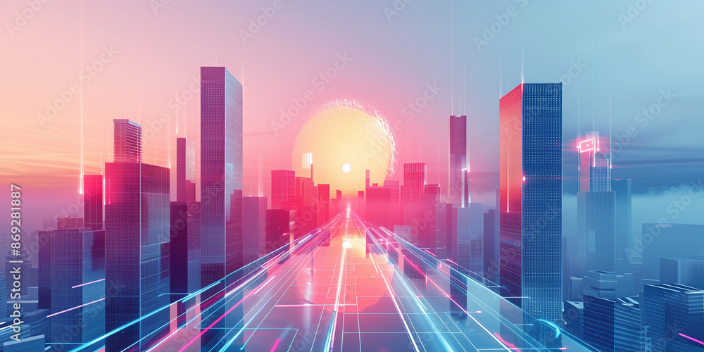 Obraz premium abstract city skyline