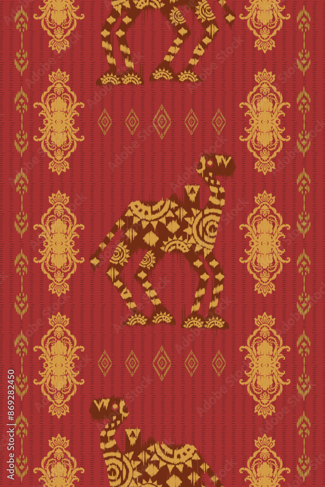 Motif ethnic handmade camel beautiful Ikat art. Ethnic Africa fabric seamless pattern on background art. folk embroidery, Peruvian, Indian, Asia, Moroccan, Turkey, and Uzbek style. Aztec geometric. Motif ethnic handmade camel beautiful Ikat art. Ethnic Africa fabric seamless pattern on background art. folk embroidery, Peruvian, Indian, Asia, Moroccan, Turkey, and Uzbek style. Aztec geometric.