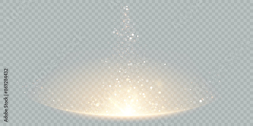 Christmas background. Magical shining gold dust. Small shiny dust particles fall slightly. Stunning shimmer effect. Vector illustrator.