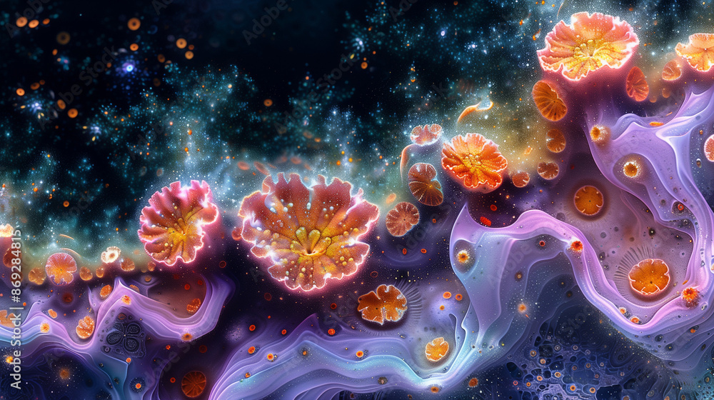 Illustration of colorful underwater plants background Illustration of colorful underwater plants background