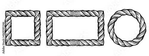 Rectangle rope element frame vector illustration