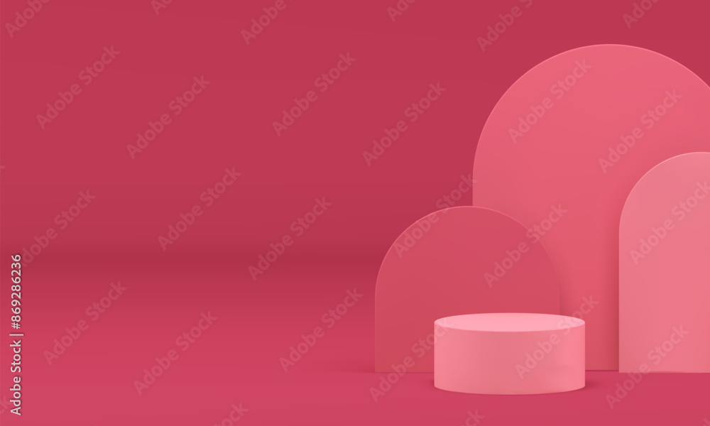 3d pink showroom podium mock up for beauty cosmetic product show realistic vector illustration 3d pink showroom podium mock up for beauty cosmetic product show realistic vector illustration