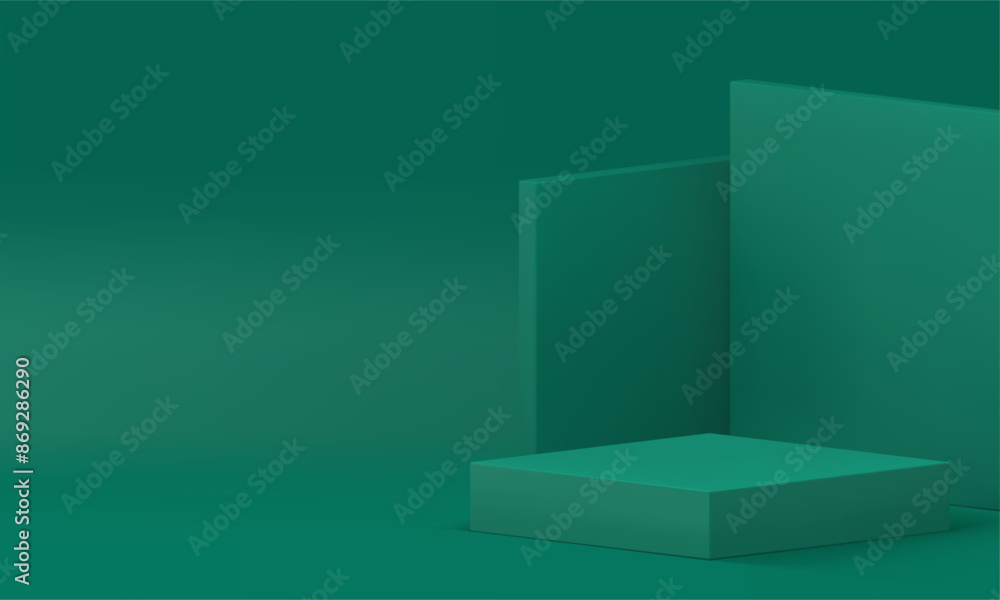 3d trendy green podium showcase mock up for cosmetic product presentation realistic vector 3d trendy green podium showcase mock up for cosmetic product presentation realistic vector