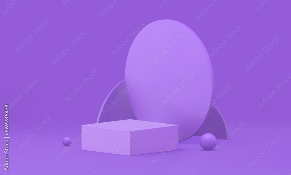 3d purple geometric display podium mock up render banner for promo realistic vector illustration 3d purple geometric display podium mock up render banner for promo realistic vector illustration
