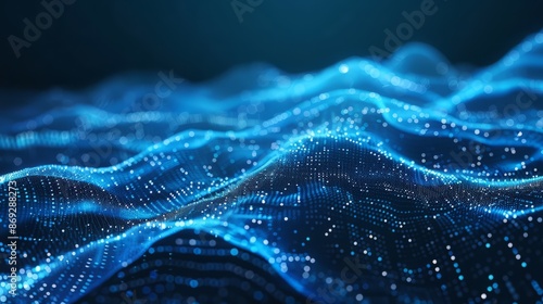 Abstract digital wave of particles. Futuristic point wave. Technology background vector.