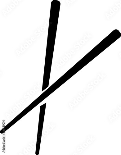 Top view of chopsticks icon, isolated on transparent background, Suitable for Mockup creative graphic design, Pair of bamboo chopsticks, Japanese, Chinese, East Asian tableware concept template.