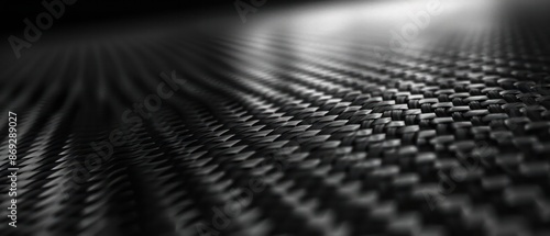 A close-up of a black carbon fiber surface.Generative AI