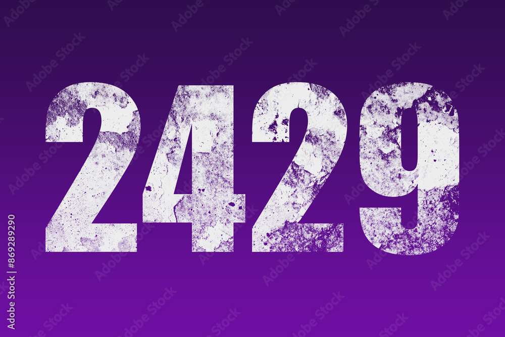 flat white grunge number of 2429 on purple background. flat white grunge number of 2429 on purple background.