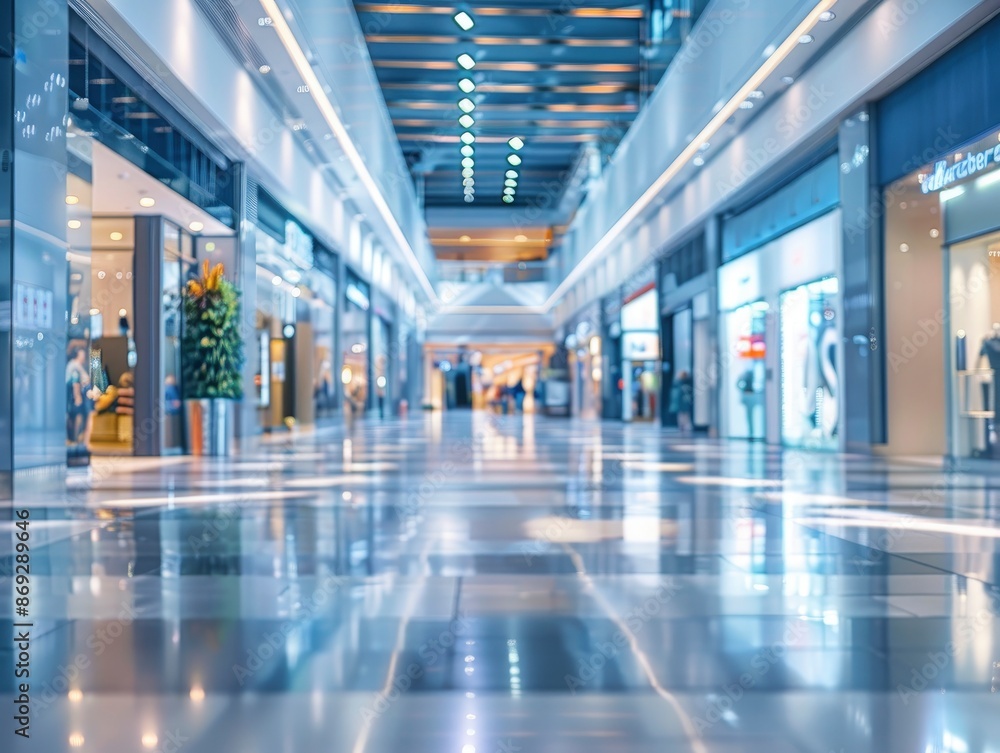 Modern luxury shopping mall interior with no people, blurred picture, advertising, background, wallpaper, space for text Modern luxury shopping mall interior with no people, blurred picture, advertising, background, wallpaper, space for text