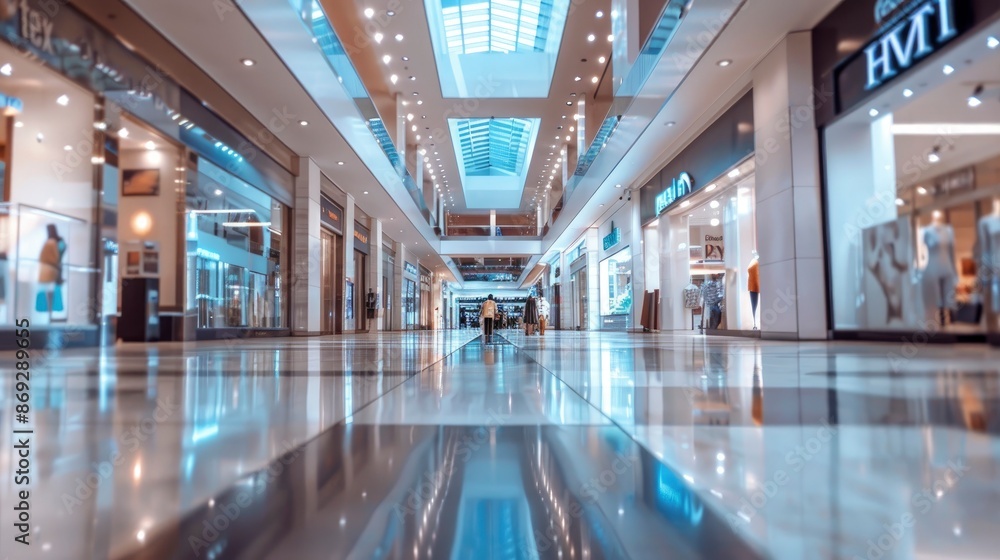 Modern luxury shopping mall interior with no people, blurred picture, advertising, background, wallpaper, space for text Modern luxury shopping mall interior with no people, blurred picture, advertising, background, wallpaper, space for text