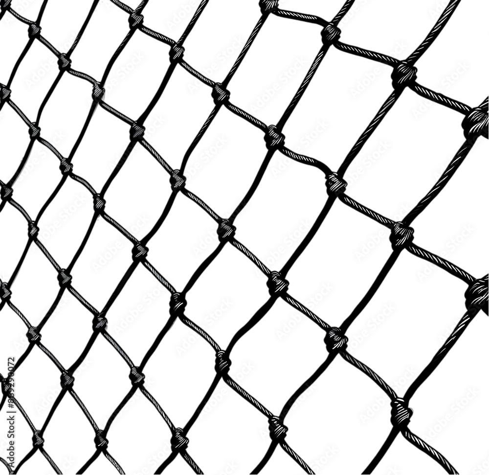 Fototapeta premium Silver Net, Isolated on Transparent background. 