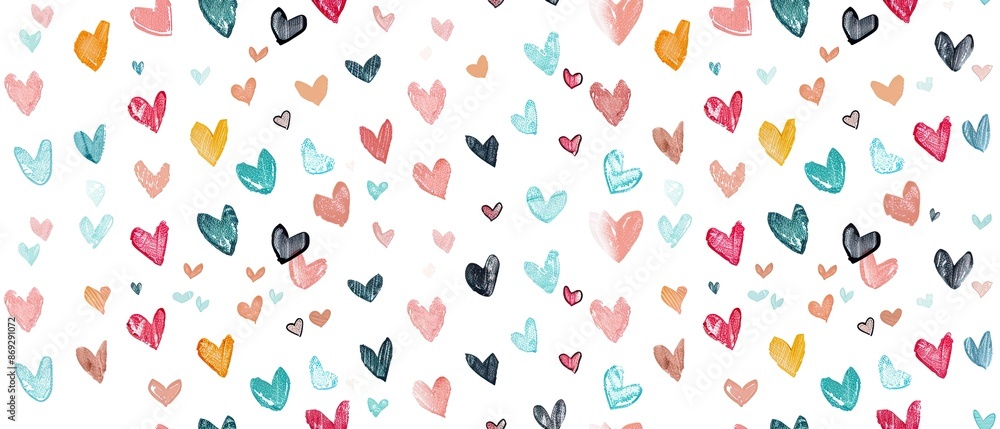 Pattern of Small Hearts in Pink and Red Pattern of Small Hearts in Pink and Red