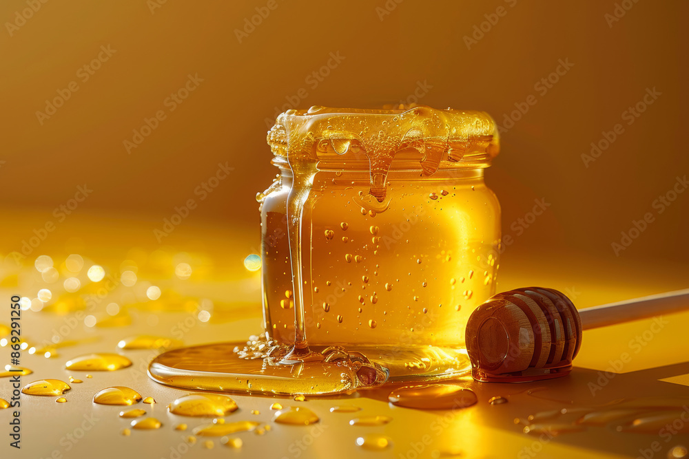Jar of Honey with Dripping Honey Jar of Honey with Dripping Honey