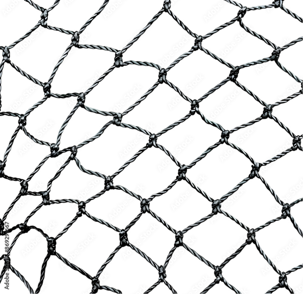 Naklejka premium Silver Net, Isolated on Transparent background. 