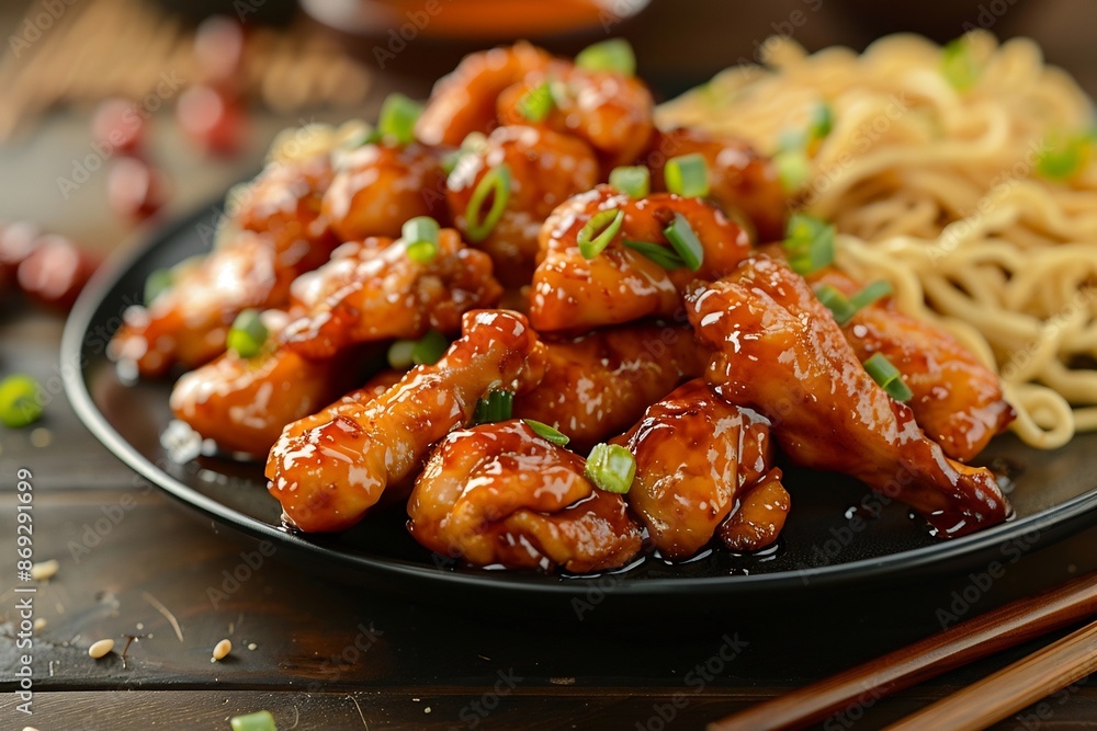 Sticky Teriyaki Glazed Chicken with Noodles Sticky Teriyaki Glazed Chicken with Noodles