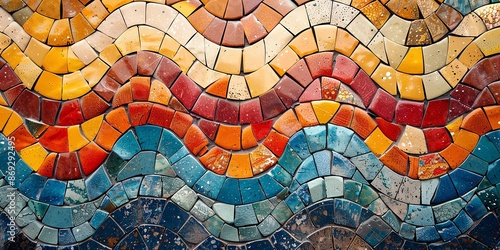 Colorful Mosaic Waves: Artistry in Tiles and Patterns
