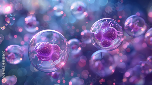 3D illustration of embryonic stem cells, cellular therapy
