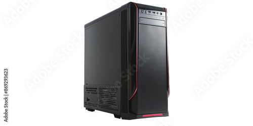 Desktop computer case isolated on transparent or white background 