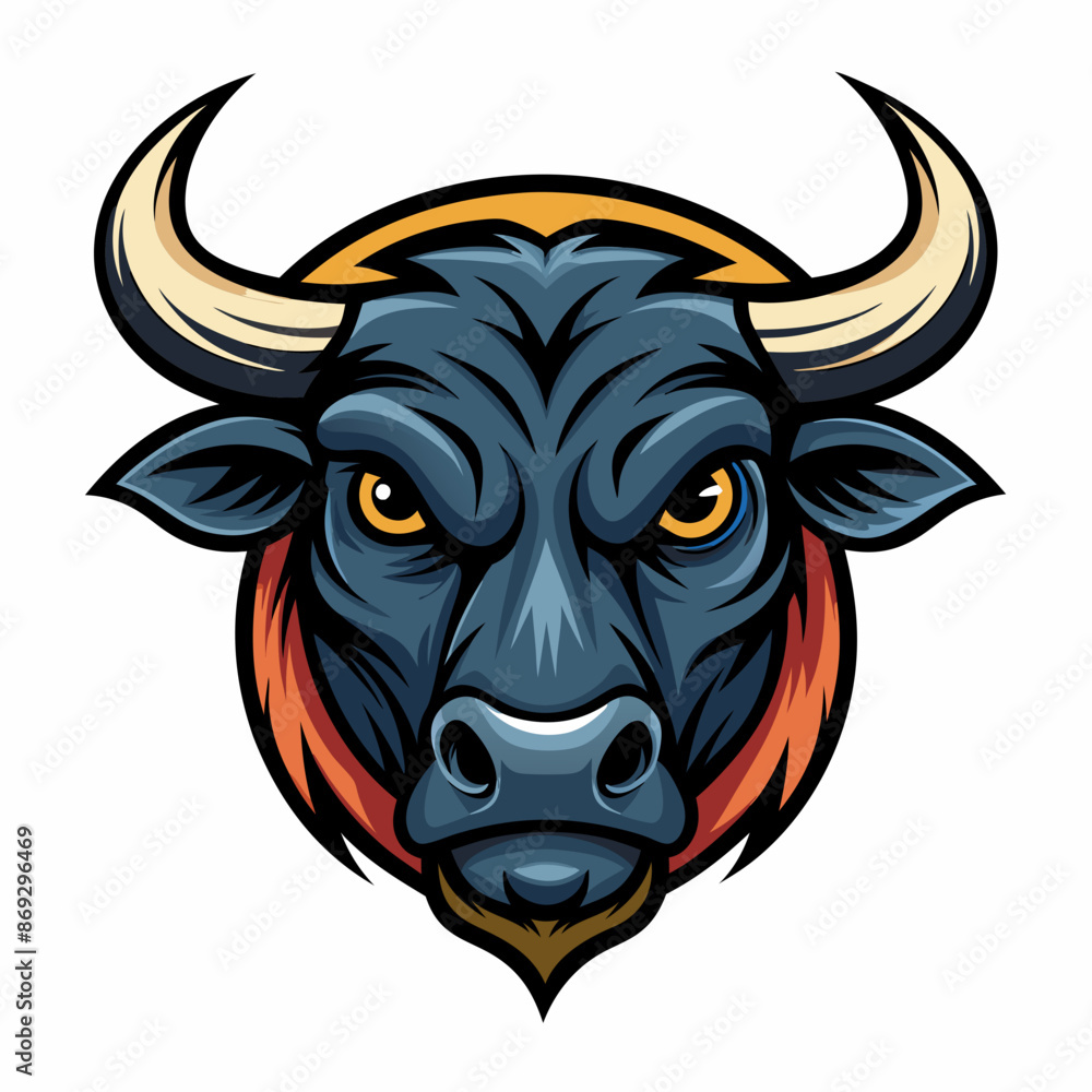 Fototapeta premium Bull face logo vector illustration on a white background