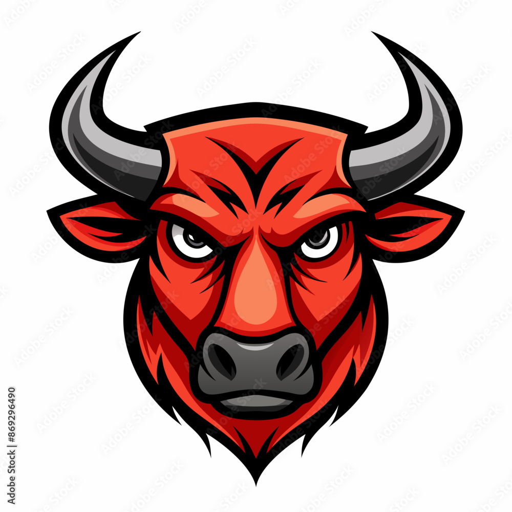 Bull face logo vector illustration on a white background Bull face logo vector illustration on a white background